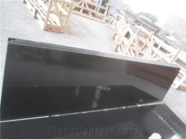 China Popular Mongolia Absolute Nero Black Basalt Polished Countertop, Kitchen Bar Desk Bench Custom Worktops with Round/Bullnose Edge Profile, Natural Building Stone Solid Surface, Factory Wholesaler