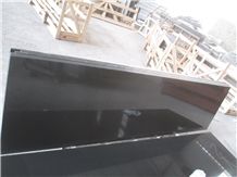 China Popular Mongolia Absolute Nero Black Basalt Polished Countertop, Kitchen Bar Desk Bench Custom Worktops with Round/Bullnose Edge Profile, Natural Building Stone Solid Surface, Factory Wholesaler