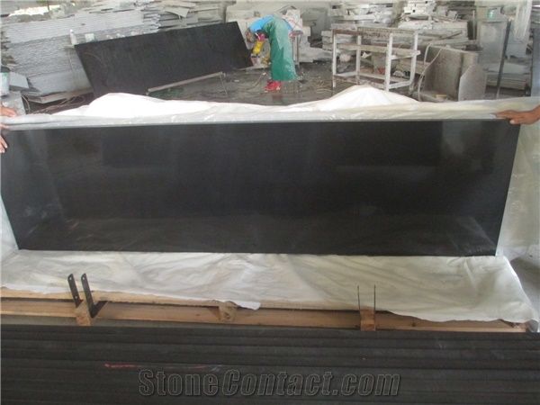 China Popular Mongolia Absolute Nero Black Basalt Polished Countertop, Kitchen Bar Desk Bench Custom Worktops with Round/Bullnose Edge Profile, Natural Building Stone Solid Surface, Factory Wholesaler