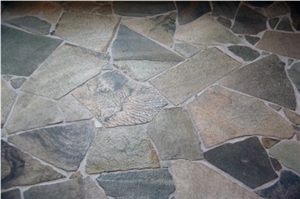 Green Nature Quartzite Flagstone,Greenish-Brownish-Violet Quartzite Flagstone