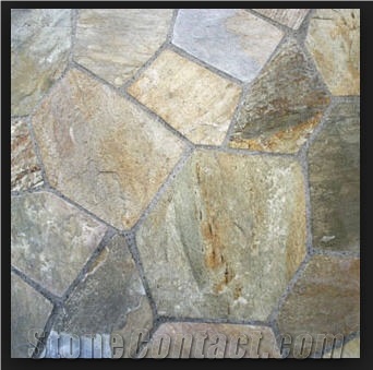 Green Nature Quartzite Flagstone,Greenish-Brownish-Violet Quartzite Flagstone