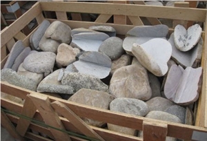 River Stone for Walling, Natural Surface, Rounded, Back Sawn Stones