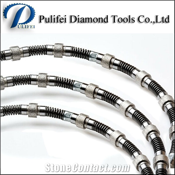 China Pulifei Diamond Wire Saw for Granite Marble Concrete Cutting with Sintered Wire Saw Beads Diamond Wire Saw Machine