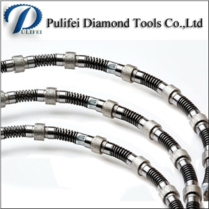 China Pulifei Diamond Wire Saw for Granite Marble Concrete Cutting with Sintered Wire Saw Beads Diamond Wire Saw Machine