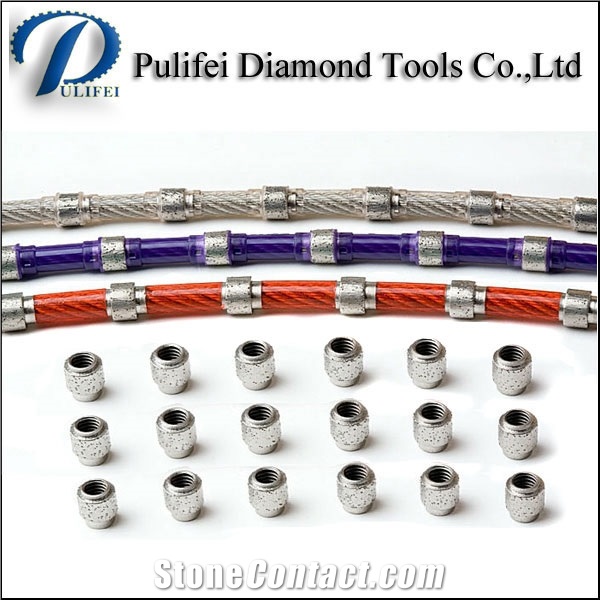 China Pulifei Diamond Wire Saw for Granite Marble Concrete Cutting with Sintered Wire Saw Beads Diamond Wire Saw Machine