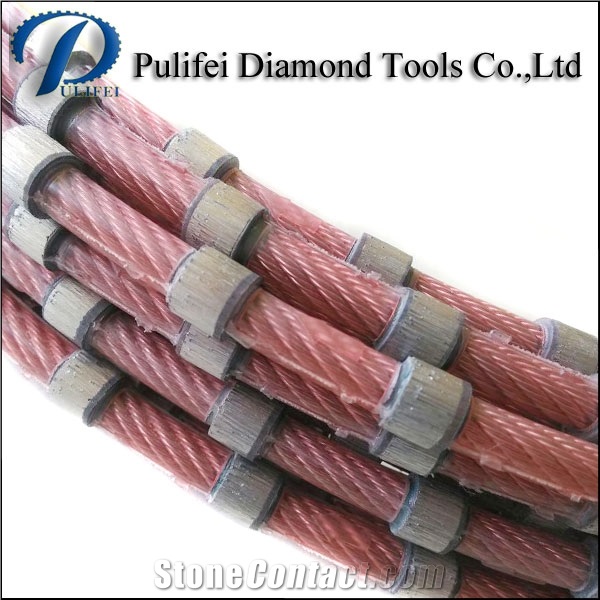 Spring Plastic Rubber Connection Diamond Wire Saw for Granite Quarry Marble Concrete Sawing with Sintered 40 Beads 11.5mm