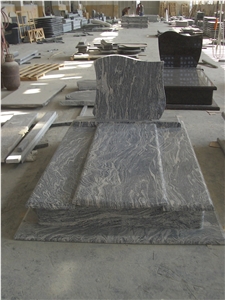 China Juparana Poland Tombstone, Grey Granite Monument & Tombstone