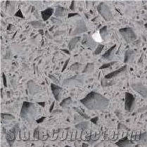 Ash Grey Stone Quartz tiles & slabs, engineered stone floor covering tiles 
