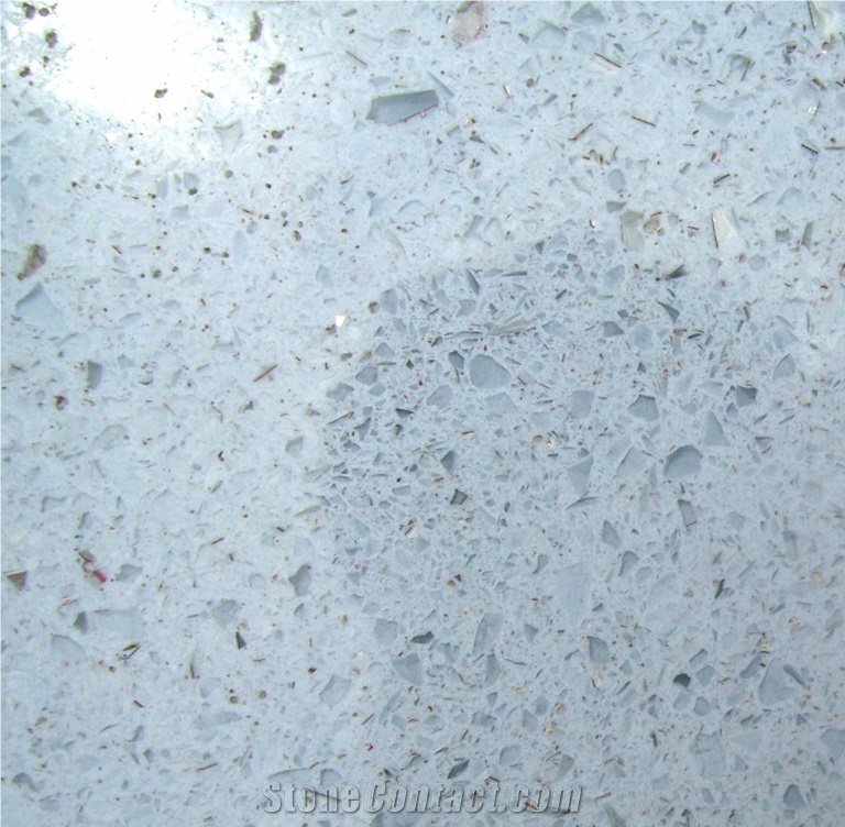 Silver White Stone Quartz Tiles &Slabs