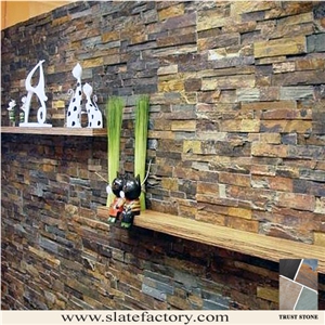 Cultured Stone Veneer, Slate Ledge Stone Walling,China Multicolor Slate Ledgestone