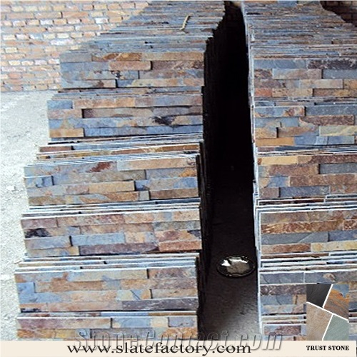 Cultured Stone Veneer, Slate Ledge Stone Walling,China Multicolor Slate Ledgestone