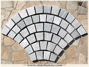 Fan-Shaped Mesh Slate Stone, Fan Shape Mesh Paver Stone