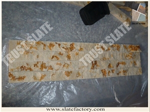 Gold Travertine Ledge Stone, Culture Stone, Stacked Stone, Wall Cladding, Veneer Stone Panel