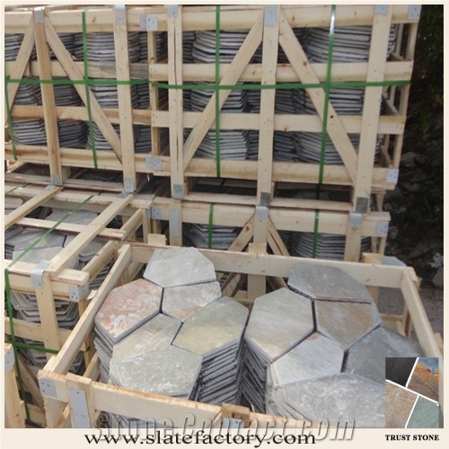 Golden Quartzite Mesh Flagstone Paving Stone