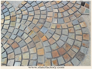 Hand Cut Edge Stone on Mesh, Mesh Stone Slate Paving, Multicolor Slate Paving Stone, China Multicolor Slate Cube Stone & Pavers Hand Cut Edge Stone on Mesh, Mesh Stone Slate Paving, Multicolor Slate Paving Stone, China Multicolor Slate Cube Stone & Pavers