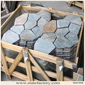 Hand Cut Edge Yorkstone Crazy Paver Stone, Beige Slate Flagstone Hand Cut Edge Yorkstone Crazy Paver Stone, Beige Slate Flagstone