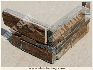 Ledge Stone Veneer Corner, China Multicolor Slate Veneer Stone Corner