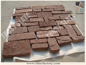 Red Sandstone Loose Stone, Castle Stone, Sandstone Ledgestone, Fieldstone, Stone Veneer, Stacked Stone