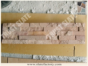 Sandstone Cultured Stone Veneer, Pink Sandstone Ledge Stone Walling, Pink Sandstone Ledgestone Panel