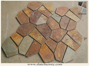 Slate Crazy Paving, Multicolor Slate Mesh Pavier, Slate Net Paste, Random Net Paste 7 Pieces