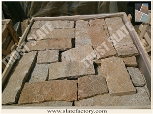 Yellow Quartz Loose Stone, Castle Stone, Sandstone Ledgestone, Fieldstone, Stone Veneer, Stacked Stone