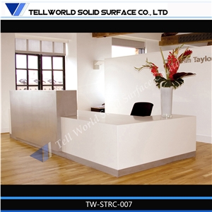 Pure Acrylic Solid Surface Corian 2 People Designed Recetion Counter Pure Acrylic Solid Surface Corian 2 People Designed Recetion Counter