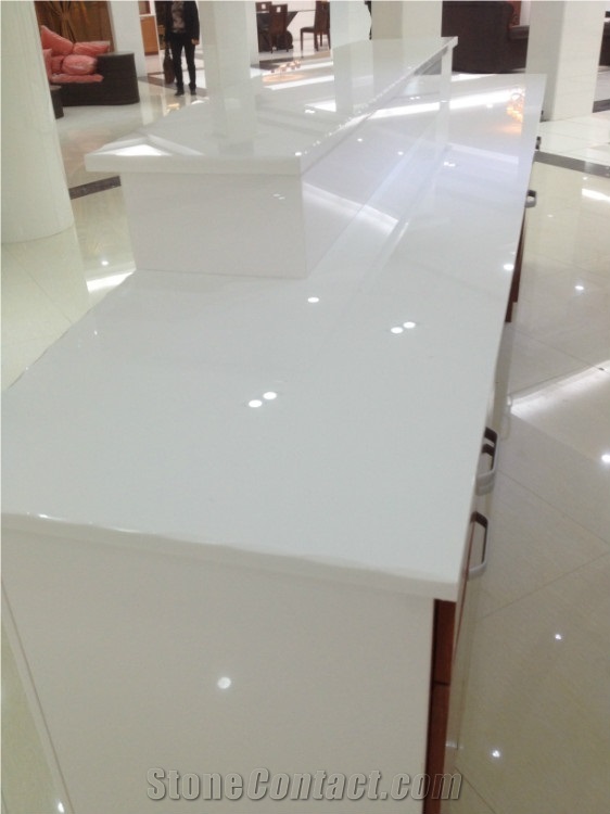Artificial Stone Countertop, White Quartzite Kitchen Countertops
