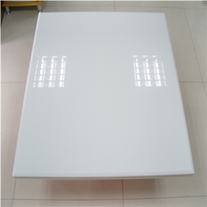 Pure White Crystallized Stone Slabs Flooring Design