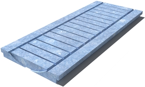 Blue Naxos Drain Grate 610x250x30 mm, Prof. 0B, Sandblasted