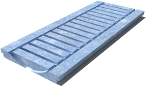 Blue Naxos Drain Grate 610x250x30 mm, Prof. 0C, Sandblasted