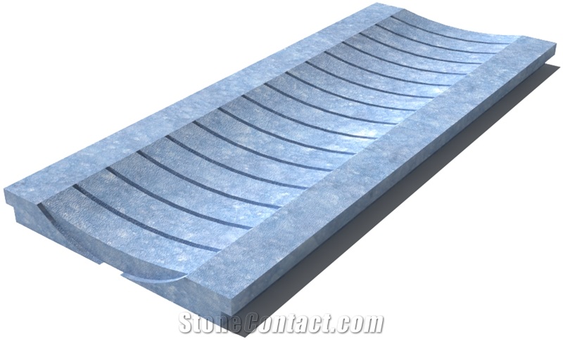 Blue Naxos Drain Grate 610x250x30 mm, Prof. 1B, Sandblasted