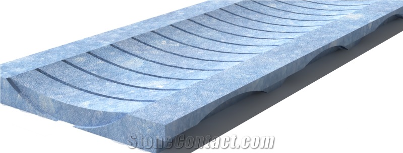 Blue Naxos Drain Grate 610x250x30 mm, Prof. 1BU, Sandblasted