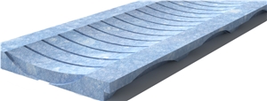 Blue Naxos Drain Grate 610x250x30 mm, Prof. 1BU, Sandblasted Blue Naxos Drain Grate 610x250x30 mm, Prof. 1BU, Sandblasted