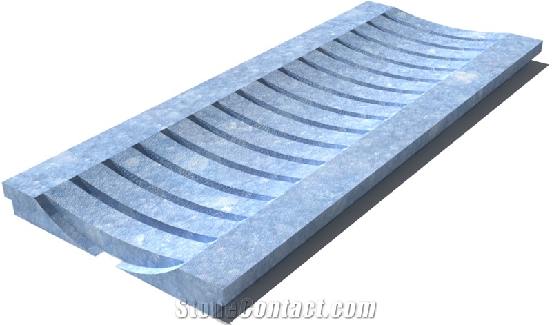 Blue Naxos Drain Grate 610x250x30 mm, Prof. 1C, Sandblasted