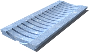 Blue Naxos Drain Grate 610x250x30 mm, Prof. 1C, Sandblasted