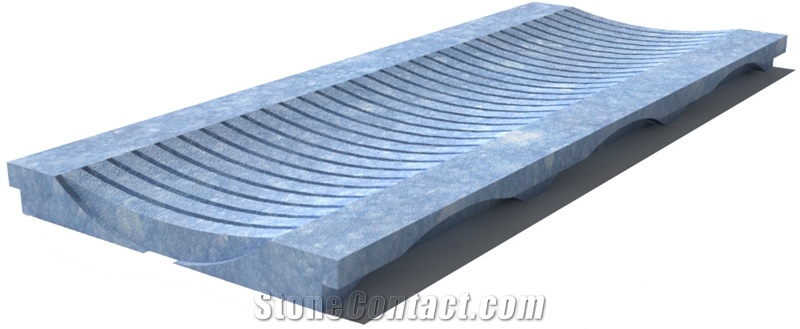 Blue Naxos Drain Grate 610x250x30 mm, Prof. 1DU, Sandblasted