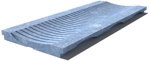 Blue Naxos Drain Grate 610x250x30 mm, Prof. 1DU, Sandblasted