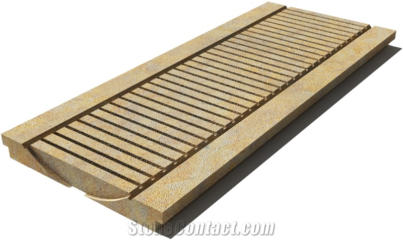 California Drain Grate 610x250x30 Mm, Prof. 0d, Sandblasted