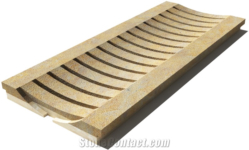 California Drain Grate 610x250x30 mm, Prof. 8C, Sandblasted