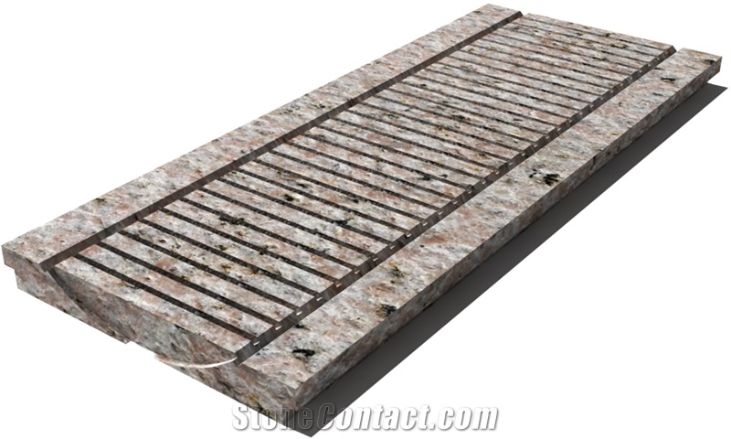 Galala Drain Grate 610x250x30 mm, Prof. 0D, Sandblasted