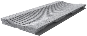 Granite Drain Grate 610x250x30 mm, Prof. 1DU, Sandblasted