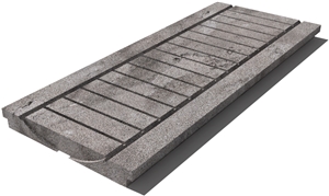 Grey East Drain Grate 610x250x30 mm, Prof. 0B, Sandblasted