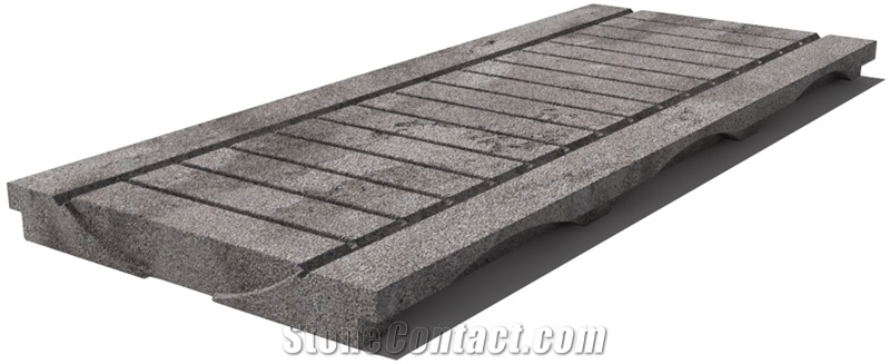 Grey East Drain Grate 610x250x30 mm, Prof. 0BU, Sandblasted