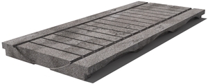 Grey East Drain Grate 610x250x30 mm, Prof. 0BU, Sandblasted