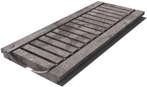 Grey East Drain Grate 610x250x30 mm, Prof. 0C, Sandblasted
