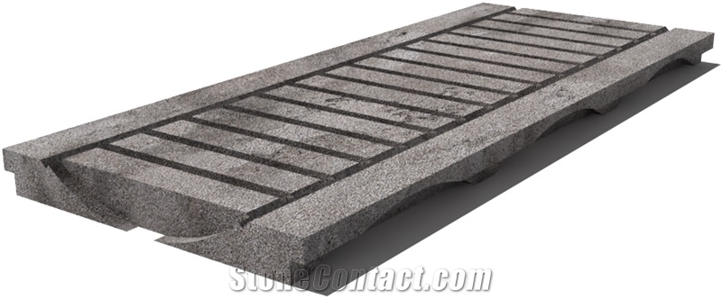 Grey East Drain Grate 610x250x30 mm, Prof. 0CU, Sandblasted