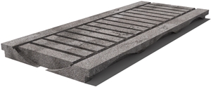 Grey East Drain Grate 610x250x30 mm, Prof. 0CU, Sandblasted