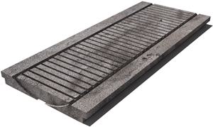 Grey East Drain Grate 610x250x30 mm, Prof. 0D, Sandblasted