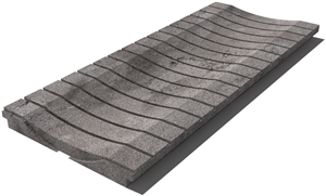 Grey East Drain Grate 610x250x30 mm, Prof. 1B3, Sandblasted