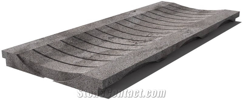 Grey East Drain Grate 610x250x30 mm, Prof. 1BU, Sandblasted